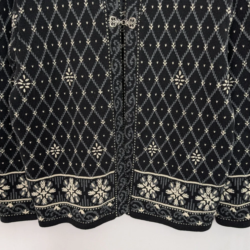 Talbots Nordic Fair Isle Knit Cardigan M - Picture 4 of 9